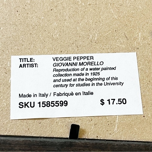 Giovanni Morello Framed Prints Artichoke Pepper Watercolor Paintings Set of 2 - Picture 7 of 12